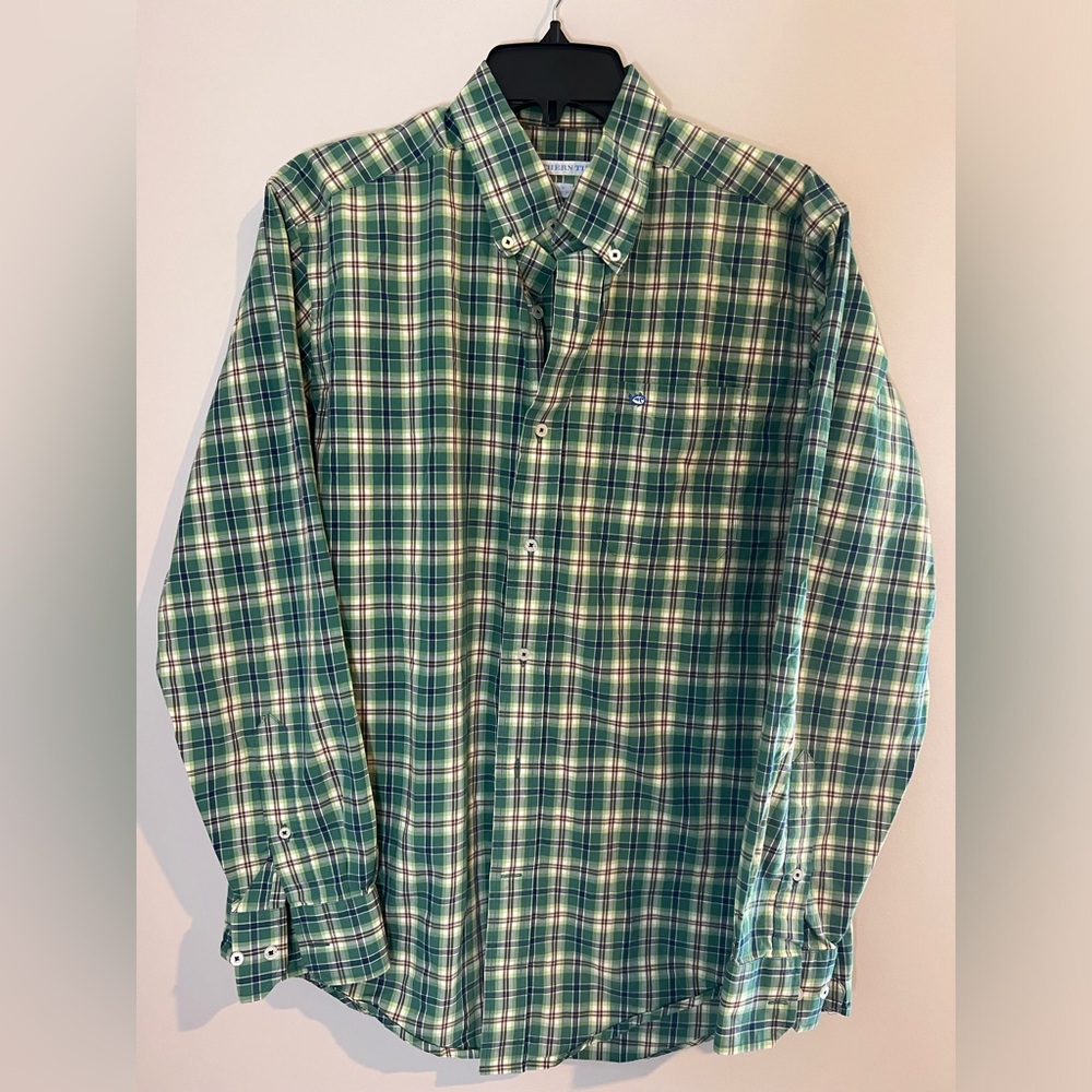 Southern Tide Button Down Preppy Plaid Shirt Medium